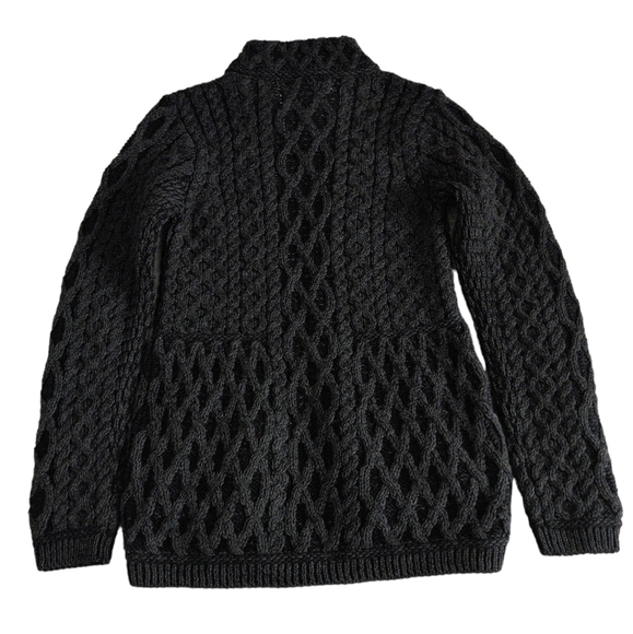 Aran Sweater Market XS 100% Merino Wool Full Zip Fisherman Sweater - Picture 2 of 12